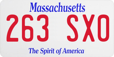 MA license plate 263SX0