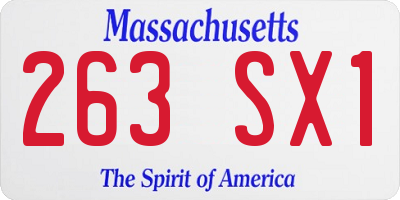 MA license plate 263SX1