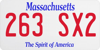 MA license plate 263SX2