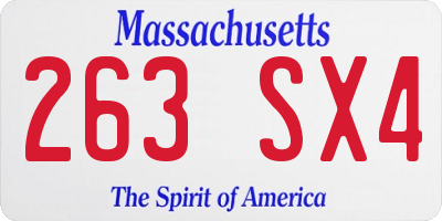 MA license plate 263SX4