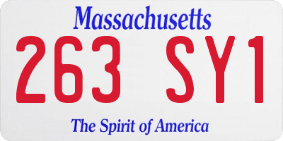 MA license plate 263SY1