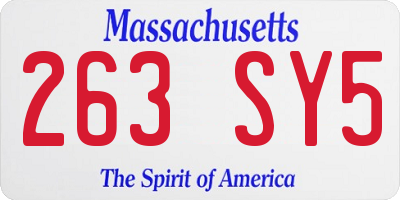 MA license plate 263SY5