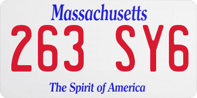 MA license plate 263SY6