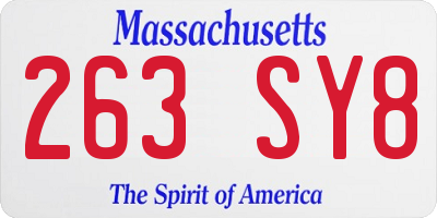 MA license plate 263SY8
