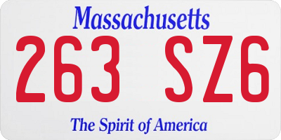 MA license plate 263SZ6