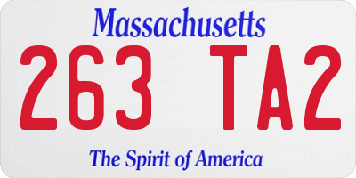 MA license plate 263TA2