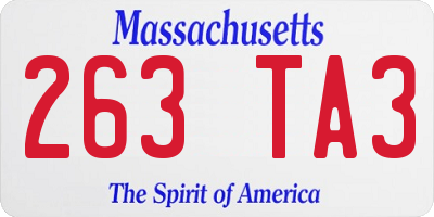 MA license plate 263TA3
