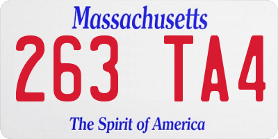 MA license plate 263TA4