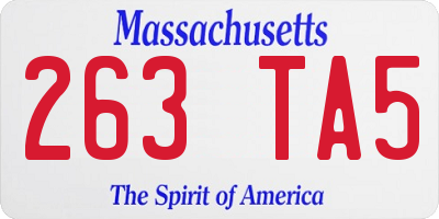 MA license plate 263TA5