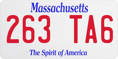 MA license plate 263TA6
