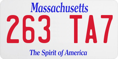 MA license plate 263TA7