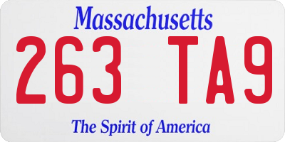 MA license plate 263TA9