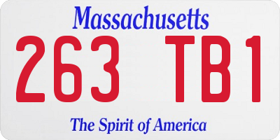 MA license plate 263TB1