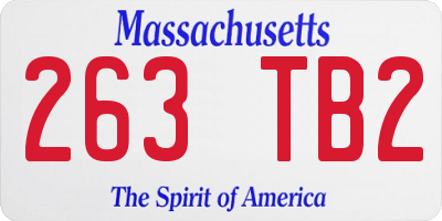 MA license plate 263TB2