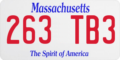 MA license plate 263TB3