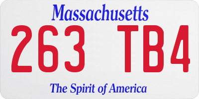 MA license plate 263TB4
