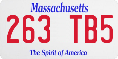 MA license plate 263TB5