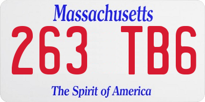 MA license plate 263TB6