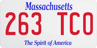 MA license plate 263TC0