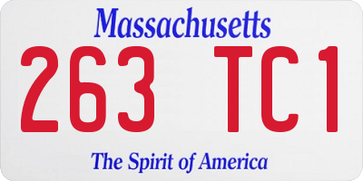 MA license plate 263TC1