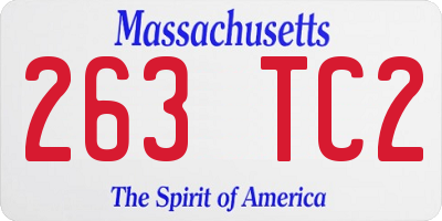 MA license plate 263TC2