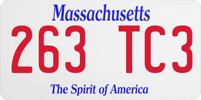 MA license plate 263TC3