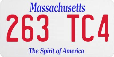 MA license plate 263TC4