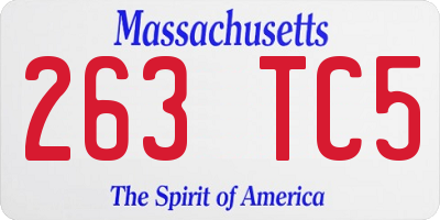 MA license plate 263TC5