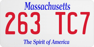 MA license plate 263TC7