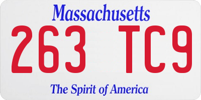 MA license plate 263TC9