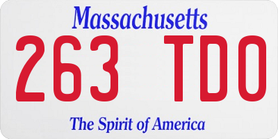 MA license plate 263TD0