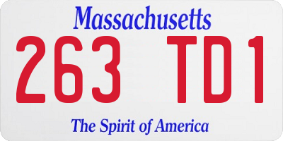 MA license plate 263TD1