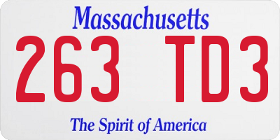 MA license plate 263TD3