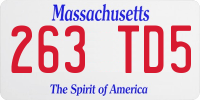 MA license plate 263TD5