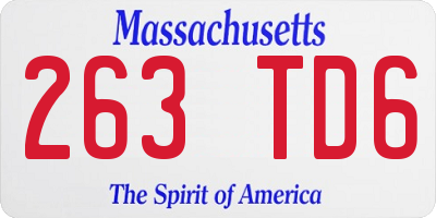 MA license plate 263TD6