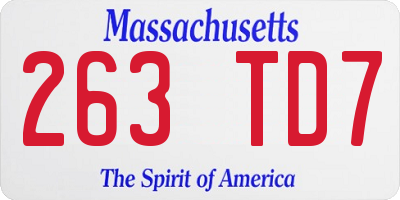 MA license plate 263TD7