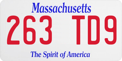 MA license plate 263TD9