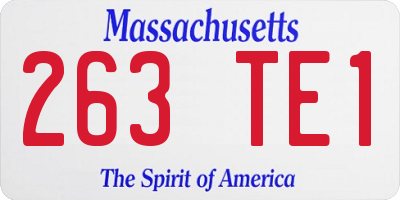 MA license plate 263TE1