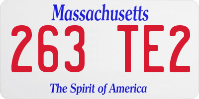 MA license plate 263TE2