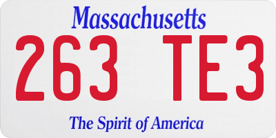 MA license plate 263TE3