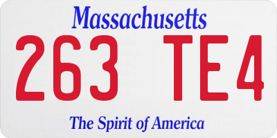 MA license plate 263TE4