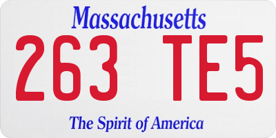 MA license plate 263TE5