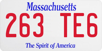 MA license plate 263TE6