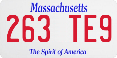 MA license plate 263TE9