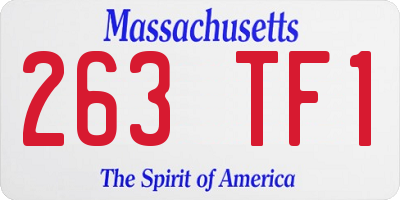 MA license plate 263TF1