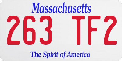 MA license plate 263TF2