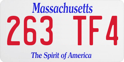 MA license plate 263TF4