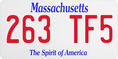 MA license plate 263TF5