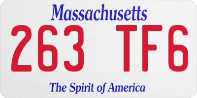 MA license plate 263TF6