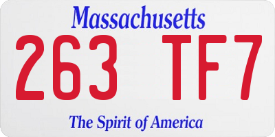 MA license plate 263TF7